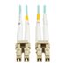 Eaton Tripp Lite Series 10Gb/40Gb/100Gb Duplex Multimode 50/125 OM4 LSZH Fiber Patch Cable (LC/LC), Aqua, 1M (3.3 ft.), TAA