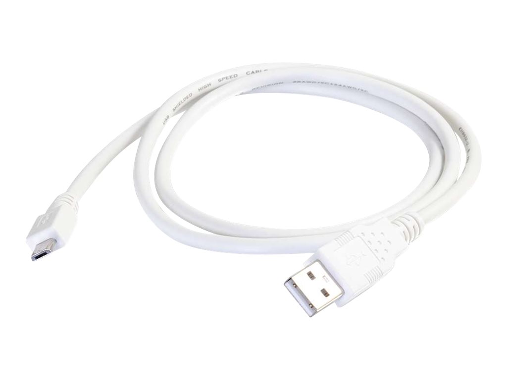 C2G 6ft USB 2.0 A to Micro-USB B Cable White