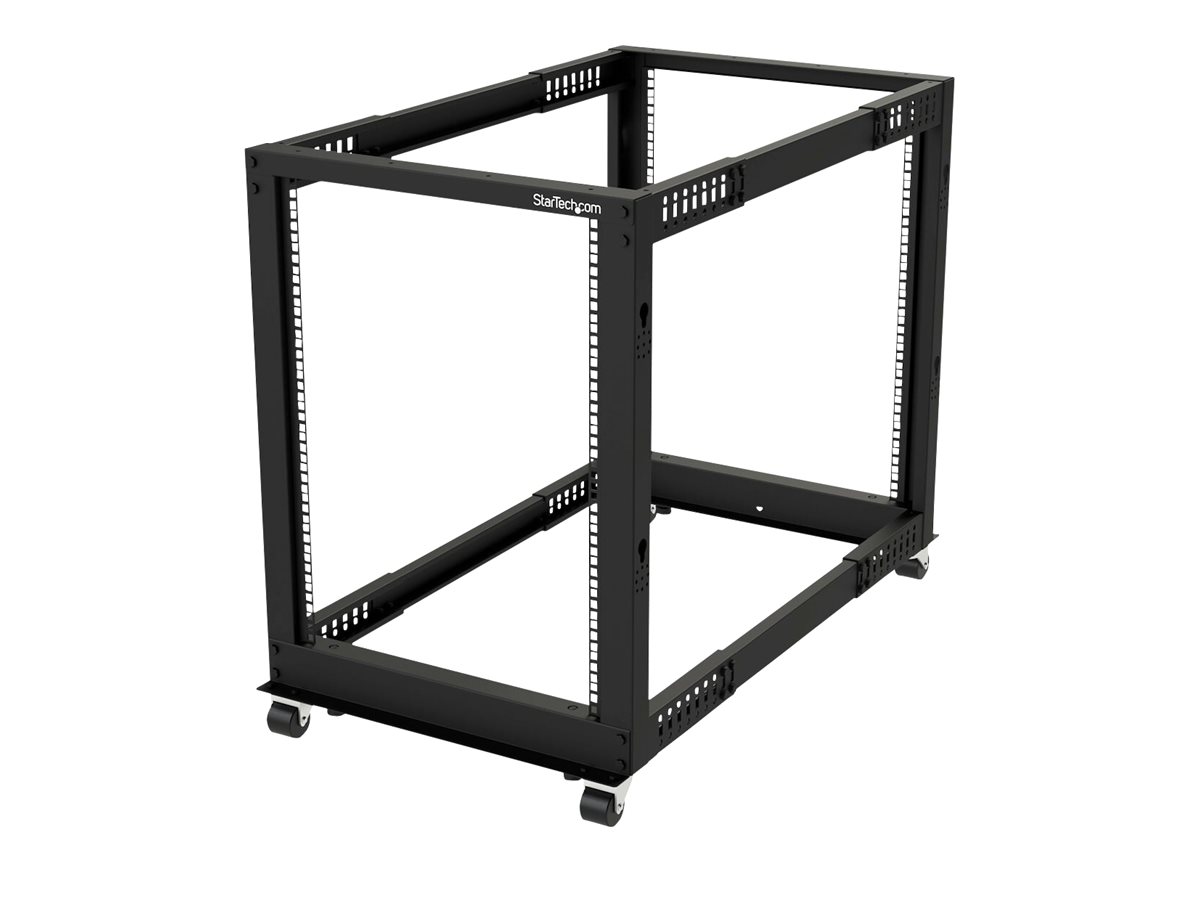 StarTech.com 15U 19" Open Frame Server Rack, 4 Post Adjustable Depth 22-40" Mobile, Free Standing Rolling Network/Computer Equipment Data Rack, Dell PowerEdge, HP ProLiant ThinkServer - Adjustable Server Rack (4POSTRACK15U) - rozvaděč stojanový - 15U – foto 2