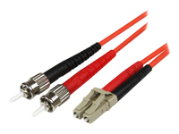 StarTech.com 1m Fiber Optic Cable - Multimode Duplex 50/125 - LSZH - LC/ST - OM2 - LC to ST Fiber Patch Cable - Patch cable - ST multi-mode (M) to LC multi-mode (M) - 1 m - fibre optic - duplex - 50 / 125 micron - OM2 - molded - orange - for P/N: MCM1110MMLC