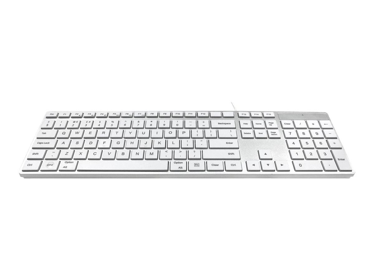 An image of Ceratech Accuratus 301 - keyboard - UK - white, silver Input Device