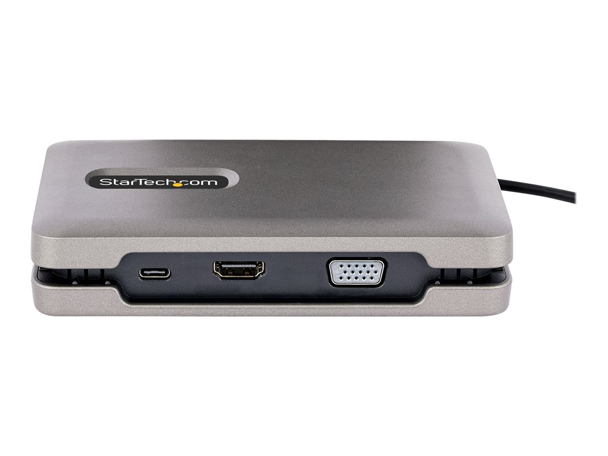 StarTech.com USB-C Multiport Adapter with USB-C DP Alt Mode Video Output / 4K HDMI 2.0 / VGA, USB-C Dual Monitor Docking Station, 100W PD Pass-Through, USB Type C Mini Dock/MST Adapter Hub