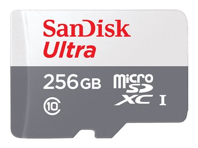 SanDisk Ultra 64GB microSDXC UHS-I Card with Adapter, Grey/Red