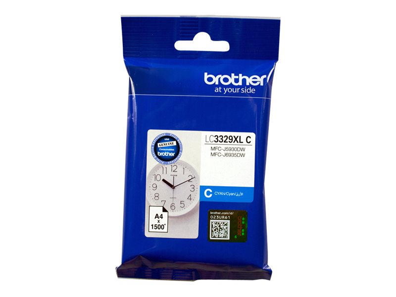 Brother LC3329XLC Super High Yield cyan original ink Product shot Front 79500