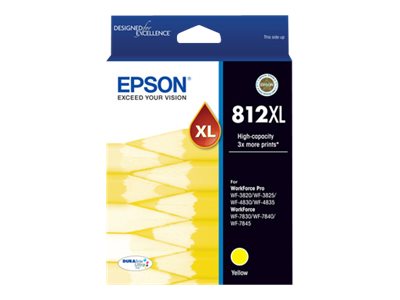 Epson 812XL high capacity yellow original ink Package view Front 80400