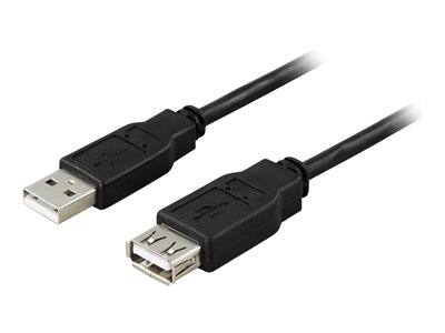DELTACO USB2-13S USB förlängningskabel 3m svart