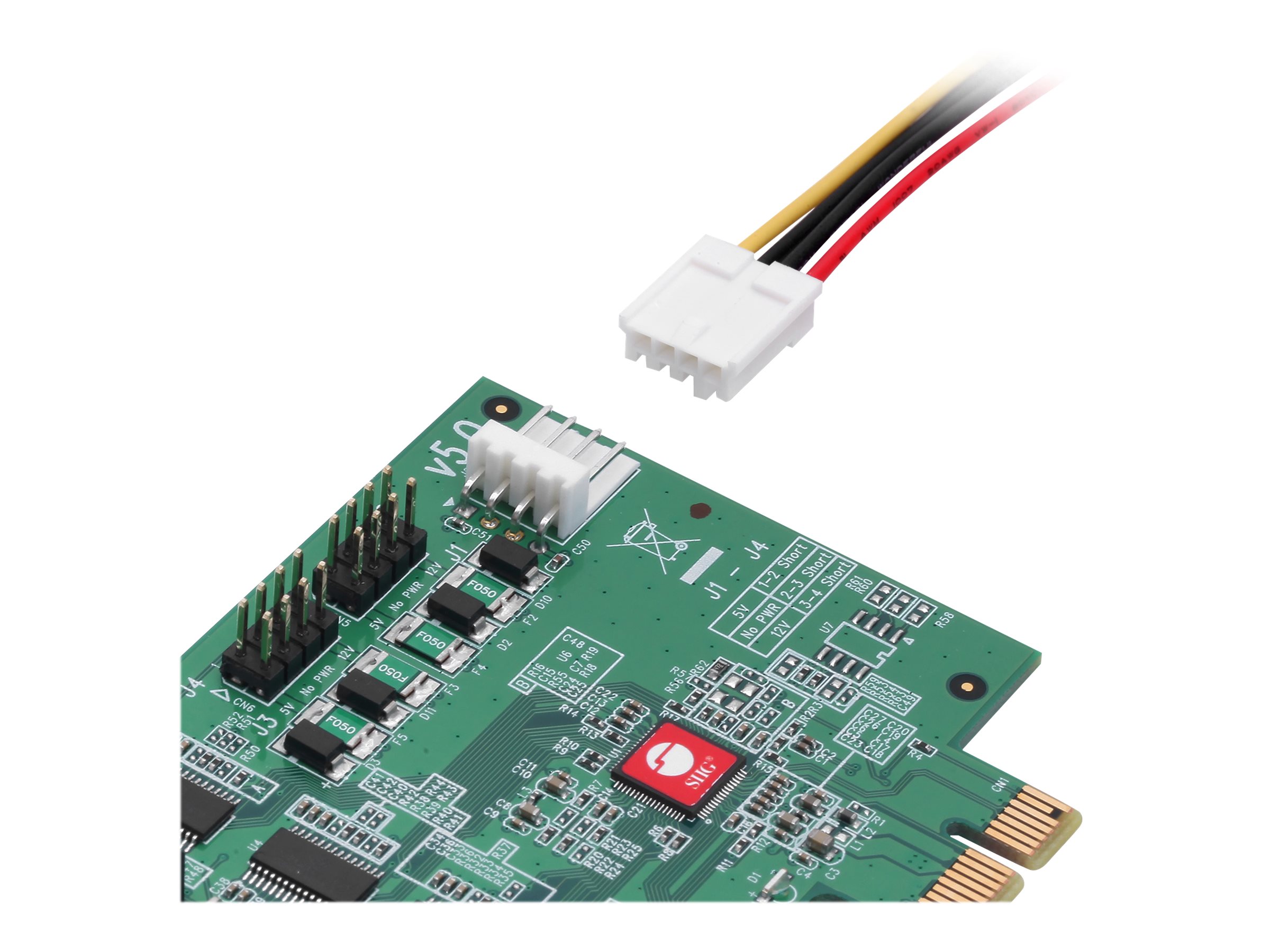 SIIG DP CyberSerial 4S PCIe - Serial adapter - PCIe low profile - RS-232 x 4 : SIIG DP CyberSerial 4S PCIe, 16550 UART, Baud Rates up