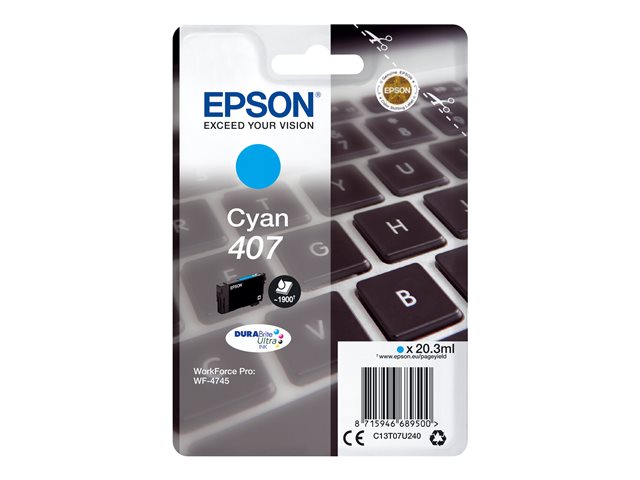 Image of Epson 407 - L size - cyan - original - ink cartridge