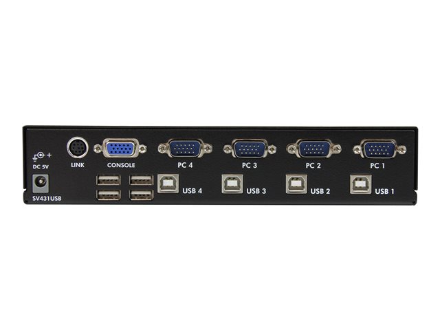 StarTech.com Commutateur KVM 4 Ports VGA USB, Montage en Rack - Switch KVM  - 1920x1440 (SV431USB), Commutateurs KVM