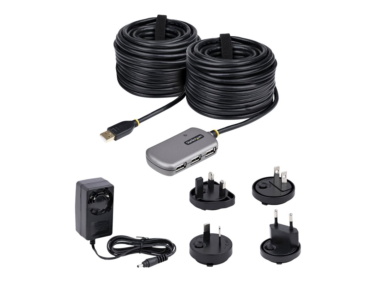 StarTech.com USB Extender Hub, 24m USB 2.0 Extension Cable with 4-Port USB Hub, Active/Bus Powered USB Repeater Cable, Optional 10W Power Supply Included - USB-A Hub w/ ESD Protection (U02442-USB-EXTENDER) - rozbočovač - 4 porty – foto 5