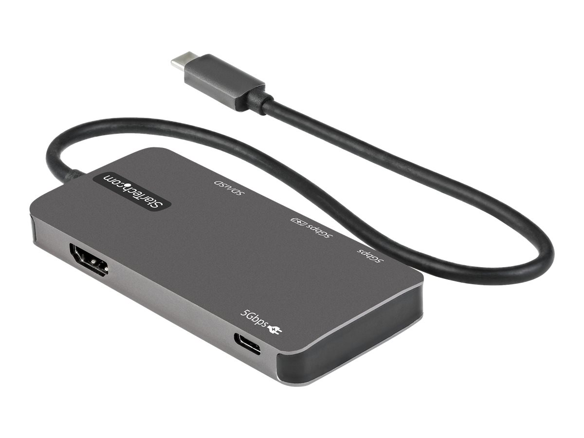 StarTech.com USB C Multiport Adapter, USB-C to HDMI 4K, PD 3.0