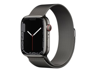 Apple Watch Series 7 (GPS + Cellular) - graphite stainless steel - smart  watch with milanese loop - graphite - 32 GB