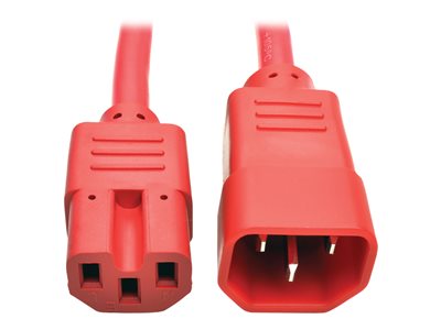 Tripp Lite 6ft Heavy Duty Power Extension Cord 15A 14 AWG C14 C15 Red 6'