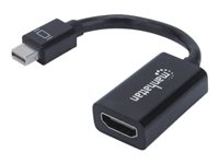 Manhattan Video / lyd adapter DisplayPort / HDMI 12cm Sort