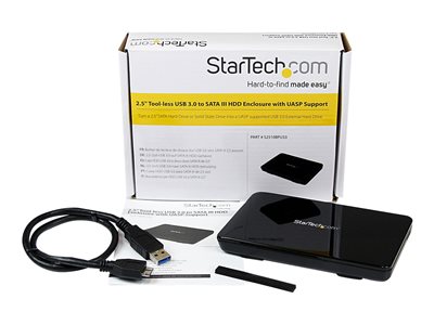 StarTech.com 2.5in USB 3.0 External SATA III SSD Hard Drive Enclosure with UASP - Portable External USB HDD with Tool-less Installation (S2510BPU33) - Storage enclosure - 2.5