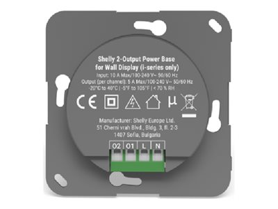 SHELLY Wall Display 2-Output Power Base IoT Accessories