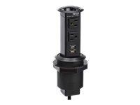Tripp Lite Power It! 2-Outlet Pop-Up Power and Charging Dock - 2x USB-A, 6 ft. Cord, Antimicrobial Protection, Black