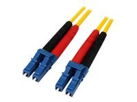 StarTech.com 4m Fiber Optic Cable - Single-Mode Duplex 9/125 - LSZH - LC/LC - OS1 - LC to LC Fiber Patch Cable (SMFIBLCLC4) - Patch cable - LC single-mode (M) to LC single-mode (M) - 4 m - fibre optic - 9 / 125 micron - OS1 - molded - yellow - for P/N: SFP100BBXDST, SFP100BBXUST, SFP10GBBXDST, SFP10GBBXUST, SFP10GBLRST, SFP10GBZRST