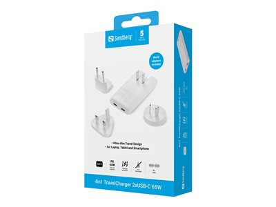 SANDBERG 4in1 TravelCharger 2xUSB-C 65W