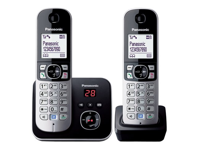 Panasonic Kx Tg6822eb Cordless Phone Answering System With Caller Id Additional Handset