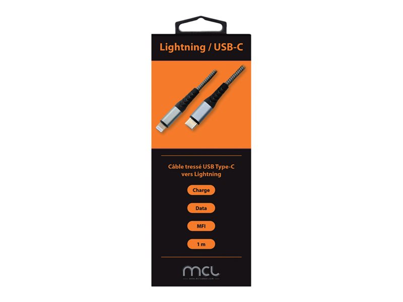 MCL Câble tressé USB-C vers Lightning 1m
