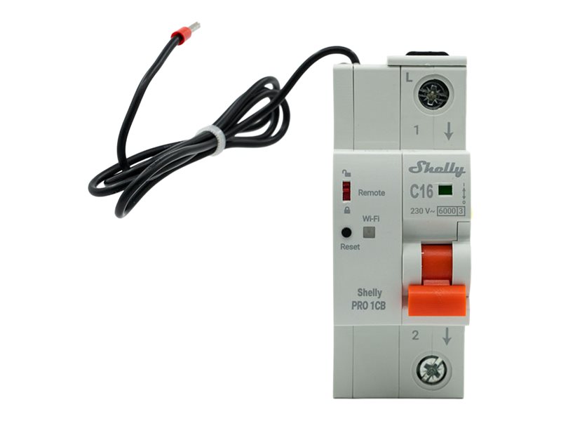 SHELLY Pro 1CB C16 Ethernet WiFi Bluetooth DIN Rail 1-Pole 16A C-Curve Circuit Breaker