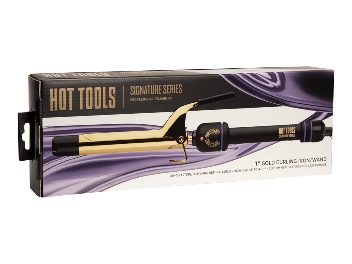 Hot tools curling shop iron black gold