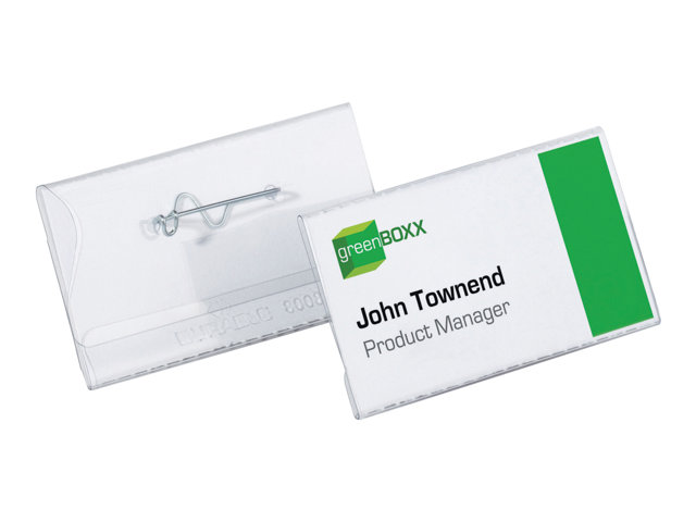 Durable Name Badge For 40 X 75 Mm Transparent Pack Of 100