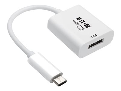 Eaton Tripp Lite Series USB-C to DisplayPort Adapter Cable (M/F) with Equalizer, 8K UHD, HDR, DP 1.4, White, 6 in. (15.24 cm)