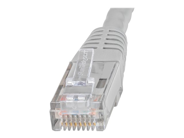 StarTech.com 6ft CAT6 Ethernet Cable, 10 Gigabit Molded RJ45 650MHz 100W PoE Patch Cord, CAT 6 10GbE UTP Network Cable with Strain Relief, Gray, Fluke Tested/Wiring is UL Certified/TIA - Category 6 - 24AWG (C6PATCH6GR) - Patch cable - RJ-45 (M) to RJ-45 (M) - 1.8 m - UTP - CAT 6 - molded - gray - for P/N: EC2000S