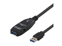 DELTACO USB3-1002 USB forlængerkabel 5m Sort