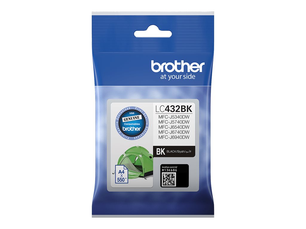 Brother LC432BK black original ink Package view Front 80490