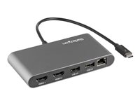 StarTech.com Thunderbolt 3 - Portable Dual Monitor TB3 Laptop HDMI 4K 60Hz - 2x USB-A & GbE - 28cm (11') cable (TB3DKM2HDL) Dockingstation