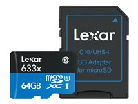 Lexar High Performance Flash memory card (microSDXC to SD adapter included) 64 GB 
