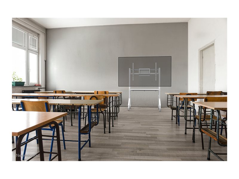 Neomounts FL50-525WH1 Support au sol mobile pour cran 55-86" - tagre multimdia incluse - installation rapide - TV