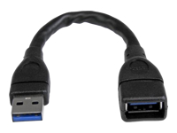 StarTech.com Câble d'extension USB 3.0 de 15cm - Rallonge / Prolongateur USB A vers A - Répéteur USB 3.0 - M/F - Noir