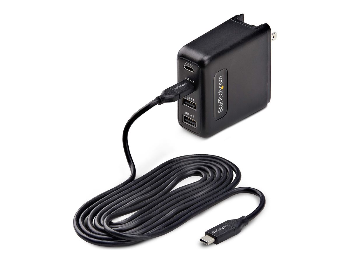 Startech 100W USB-C Wall Charger, 2x USB-C/USB-A, GaN Adapter, PD 3.0