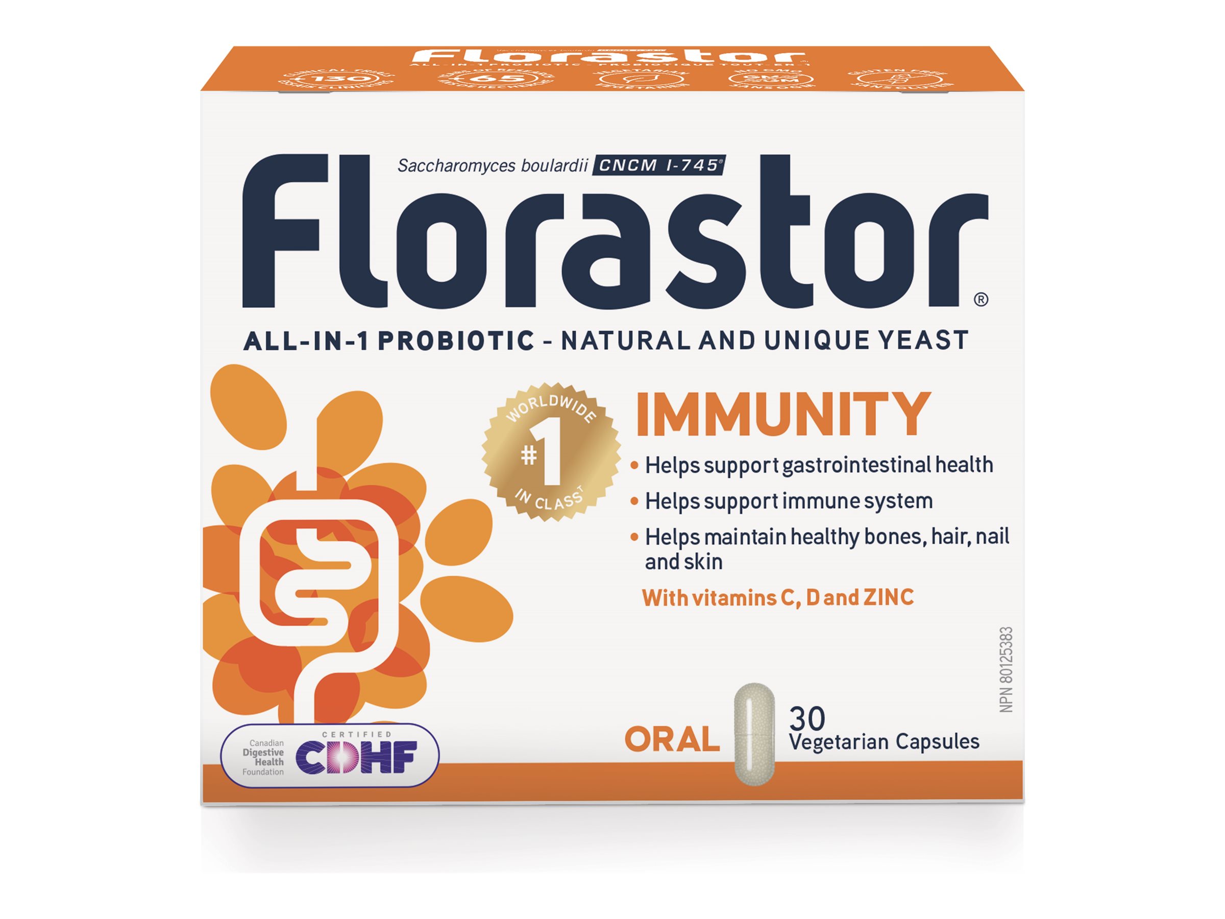 Florastor Immunity Probiotic Vegetarian Capsules - 30's