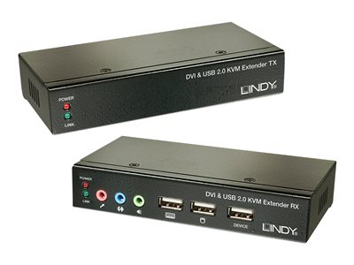 LINDY Cat6 KVM Extender Classic DVI USB Audio, 50m - 39377