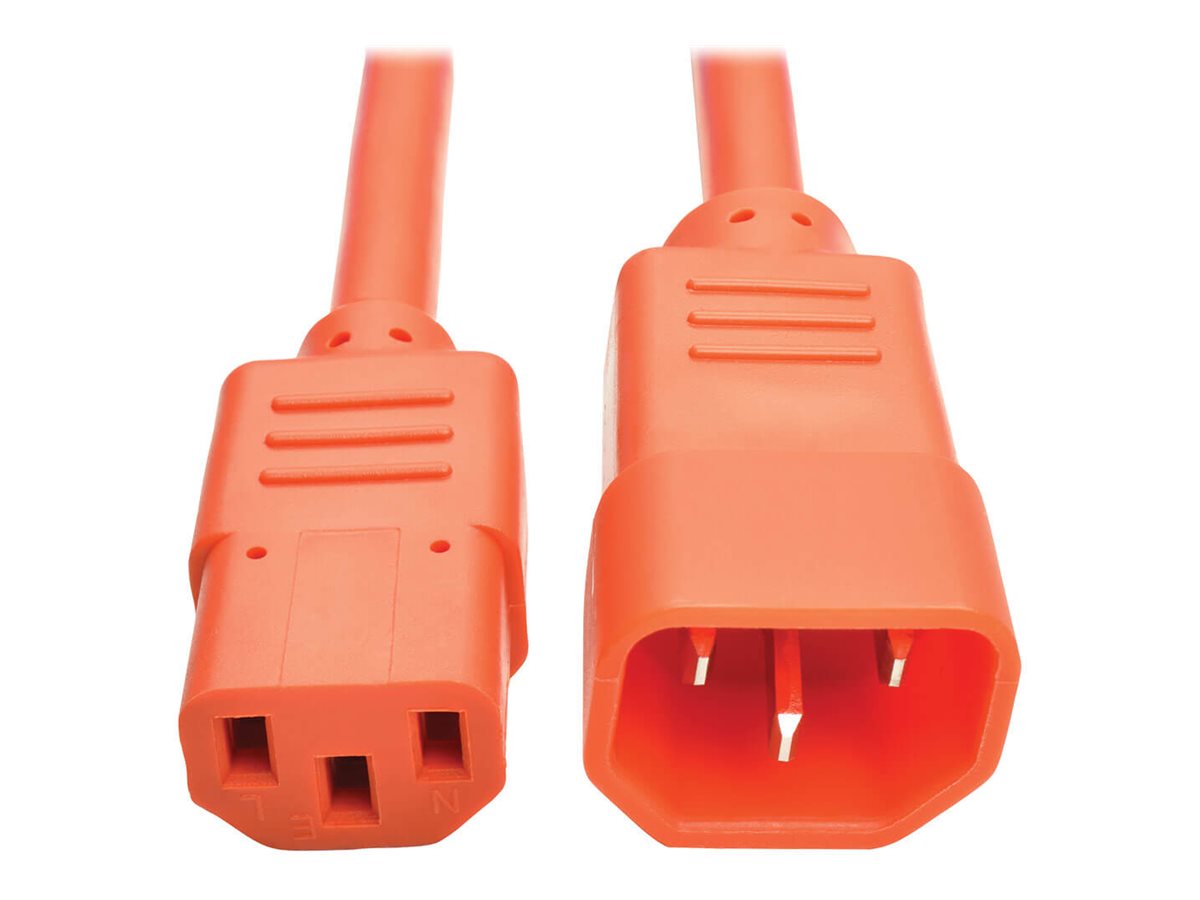 Tripp Lite 6ft Computer Power Extension Cord 10A 18 AWG C14 C13 Orange 6'