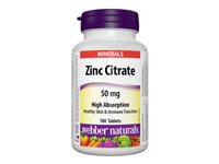 Webber Naturals Zinc Citrate 50mg - 180s