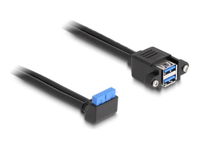 DELOCK Kabel USB 5 Gbps Pfostenbuchse 90° < 2x USB-A Buchse - 83007