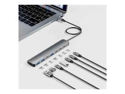 MANHATTAN 7-Port USB-C/USB-A Hub 4+3 mit Power Delivery