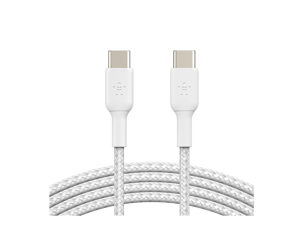 BELKIN Câble tressé USB-C USB-C 1m blanc