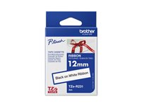 BROTHER Ruban tissus Noir sur Blanc 12mm