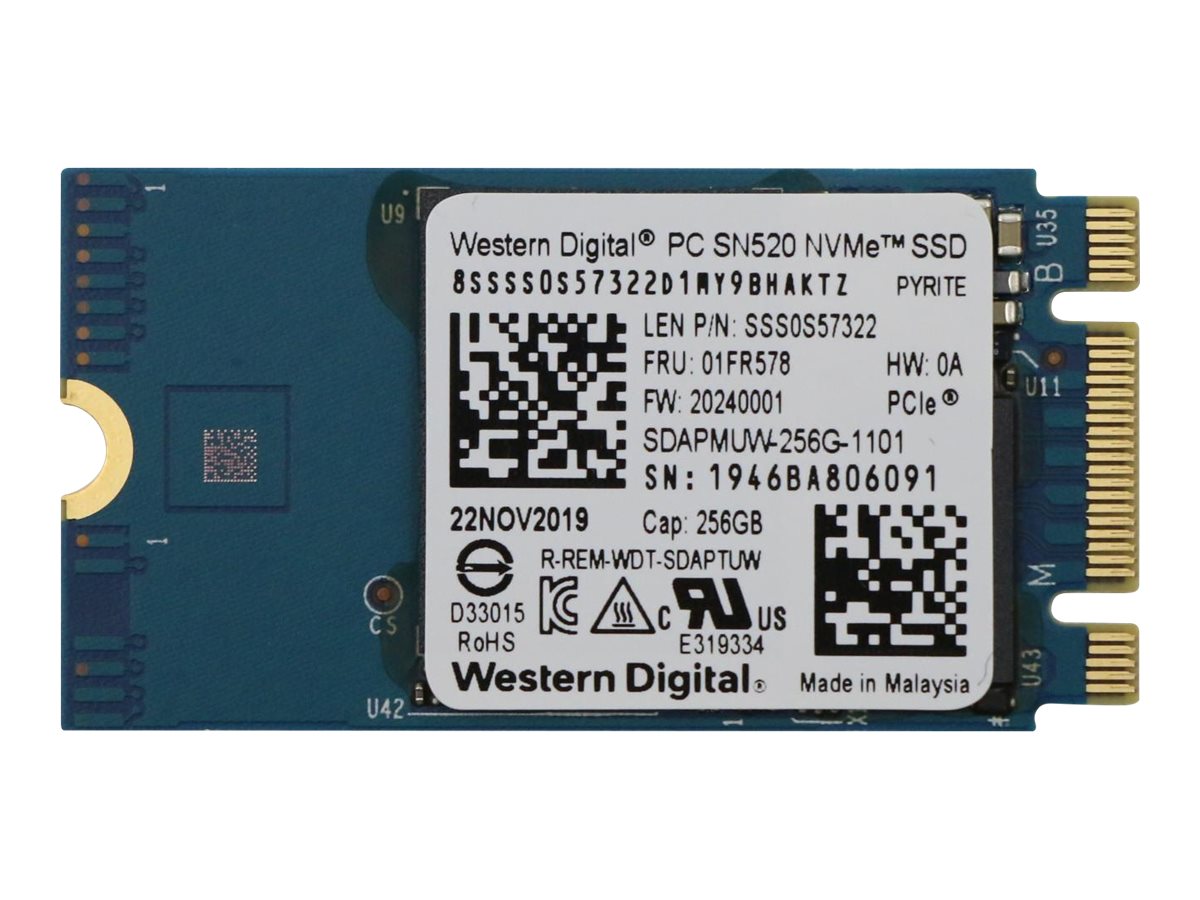 WD SSD PC SN520 256GB M.2 PCI Express 3.0 x2 (NVMe) | billige priser og hurtig levering