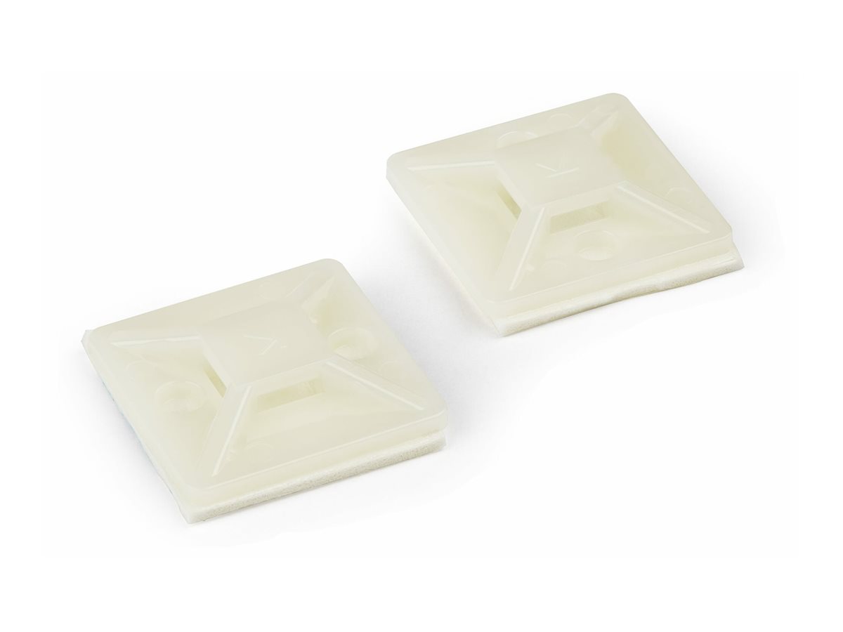 Startech 100 Pack Cable Tie Mounts with Adhesive Tape for 0.18 in. (4.6 mm) Wide Ties, Nylon/Plastic Zip Tie Mounts, Electrical/Network Cable Wrap Mounts / 94V-2 Fire & UL Rated TAA