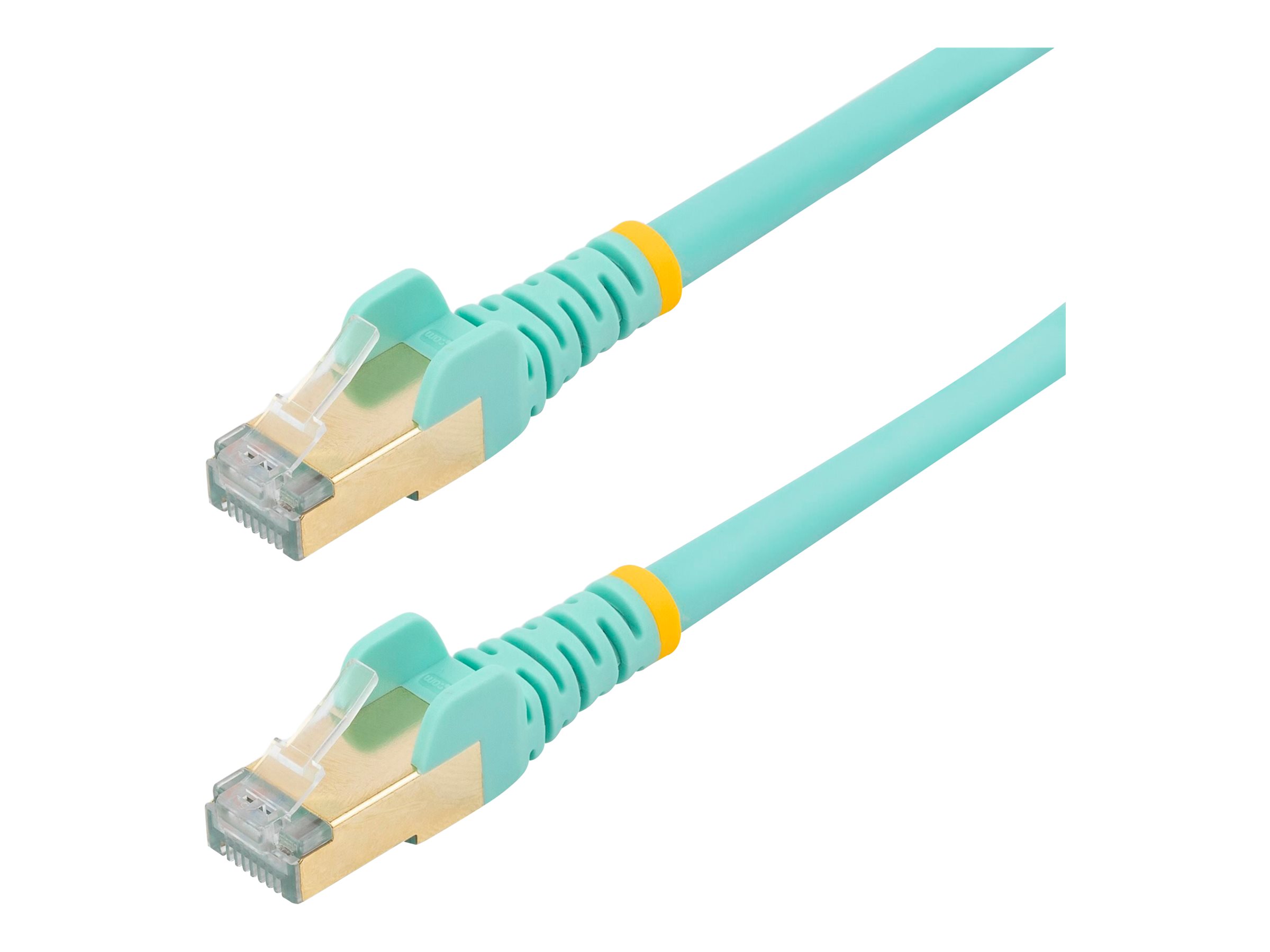 Startechcom 75m Cat6a Ethernet Cable 10 Gigabit Shielded Snagless Rj45 100w Poe Patch Cord Cat 6a 10gbe Stp Network Cable W Strain Relief Aqua Fluke Tested Ul Certified Wiring Tia Category 6a 26awg 6aspat750cmaq Patch Cable 75 M Aqua