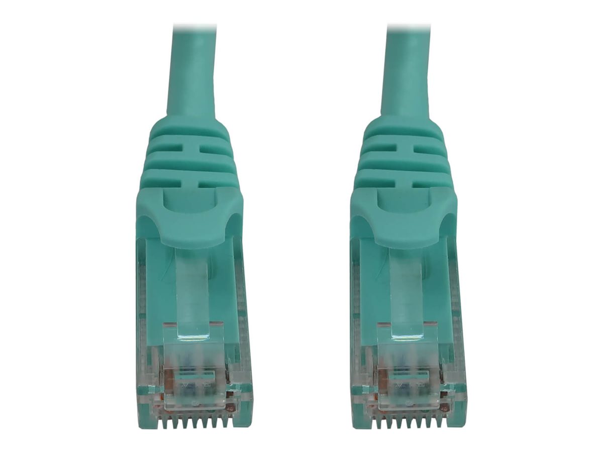 Eaton Tripp Lite Series Cat6a 10G Snagless Molded UTP Ethernet Cable (RJ45 M/M), PoE, Aqua, 1 ft. (0.3 m)