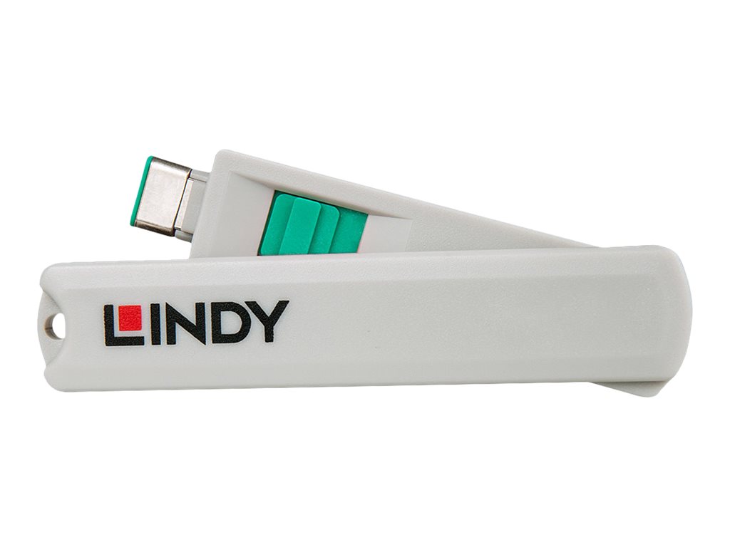 Kit bloqueur de port USB Type C avec clé et 4 verrous, vert